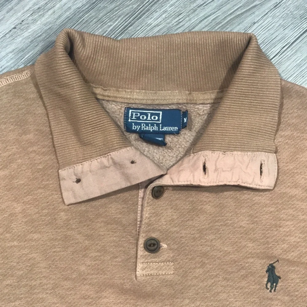 Polo Ralph Lauren Camel Quarter Button Sweatshirt size‎ M